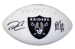 Derek Carr and Amari Cooper Oakland Raiders Signed Autographed White Panel Logo Football PAAS COA