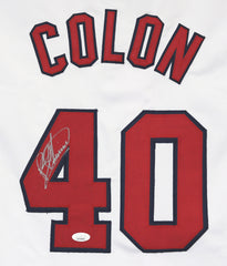 Bartolo Colon Cleveland Indians Signed Autographed White #40 Custom Jersey JSA Witnessed COA