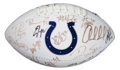 Indianapolis Colts 2015-16 Team Signed Autographed White Panel Logo Football PAAS Letter COA Luck - FADED SIGNATURES
