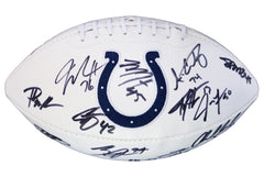 Indianapolis Colts 2015 Team Signed Autographed White Panel Logo Football PAAS Letter COA Luck Pagano