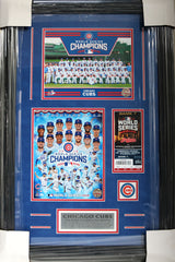 Chicago Cubs 2016 World Series Champions 29-1/2" x 19-1/2" Framed Photo and Ticket Display