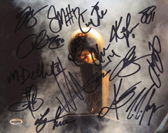 Cleveland Cavaliers Cavs 2015-16 Team Signed Autographed 8" x 10" NBA Finals Champions Trophy Photo Authenticated Ink COA Lebron Kyrie Love - DAMAGE