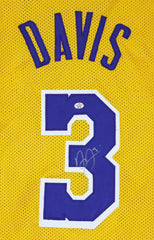 Anthony Davis Los Angeles Lakers Signed Autographed Yellow #3 Custom Jersey PAAS COA