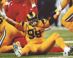Aaron Donald Los Angeles Rams Signed Autographed 8" x 10" Celebration Photo Global COA