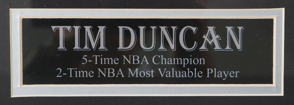 Tim Duncan Autographed and Framed Black Spurs Jersey