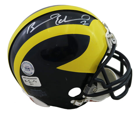 Braylon Edwards Michigan Wolverines Signed Autographed Football Mini Helmet Cardboard Heroes COA Sticker Only