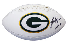 Brett Favre Green Bay Packers Signed Autographed White Panel Logo Football Global COA