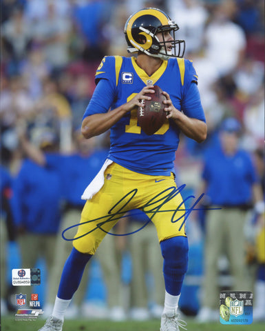 Jared Goff Los Angeles Rams Signed Autographed 8" x 10" Passing Photo Global COA