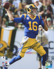 Jared Goff Los Angeles Rams Signed Autographed 8" x 10" Photo Global COA