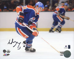 Wayne Gretzky Edmonton Oilers Signed Autographed 8" x 10" Blue Jersey Photo Global COA
