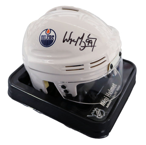 Wayne Gretzky Edmonton Oilers Signed Autographed White Hockey Mini Helmet PAAS COA