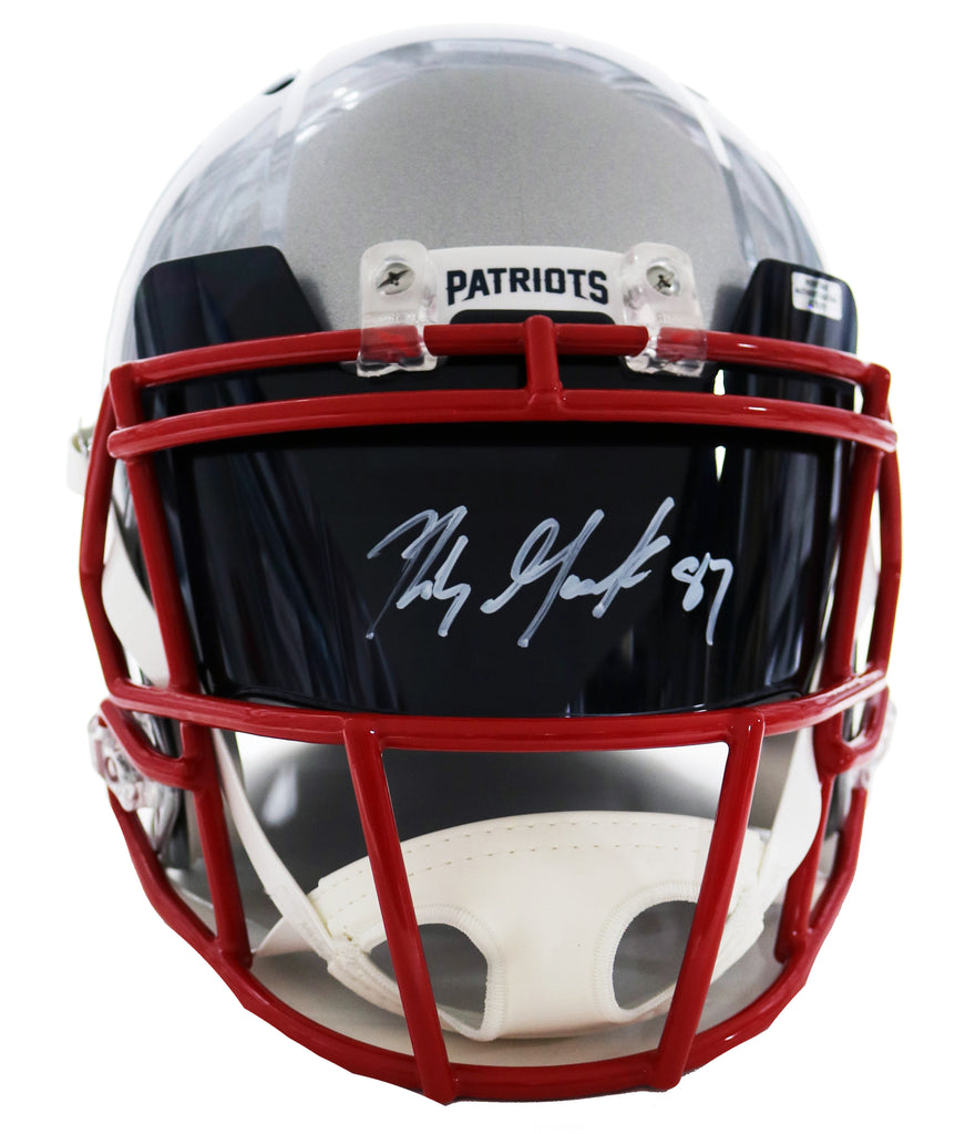 Tom Brady / Rob Gronkowski Dual Signed Patriots Red Blaze Helmet