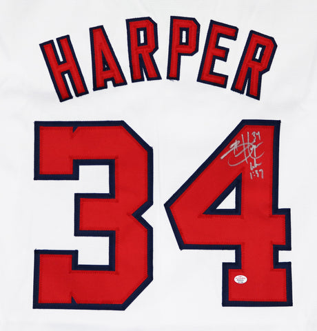 Bryce Harper Washington Nationals Signed Autographed White #34 Custom Jersey PAAS COA