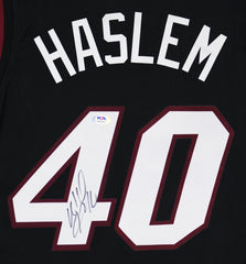 Udonis Haslem Miami Heat Signed Autographed Black #40 Jersey PSA COA