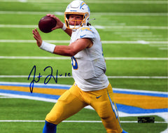 Justin Herbert Los Angeles Chargers Signed Autographed 8" x 10" Passing Photo Heritage Authentication COA
