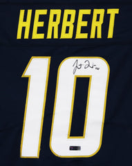 Justin Herbert Los Angeles Chargers Signed Autographed Navy Blue #10 Jersey Heritage Authentication COA