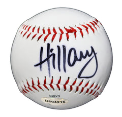 Hillary Clinton Presidential Candidate Signed Autographed Rawlings Official League Baseball Authenticated Ink COA with Display Holder