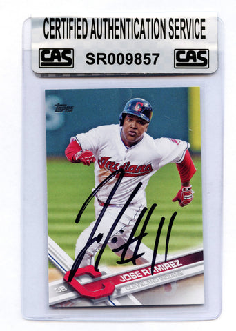 Jose Ramirez Cleveland Indians Signed Autographed 2017 Topps #487 Baseball Card CAS Certified