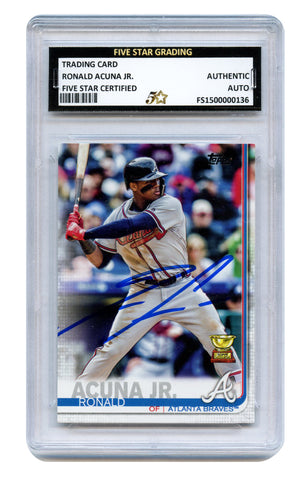 Ronald Acuna Jr. Atlanta Braves Signed Autographed 2019 Topps #1 Baseball Card Five Star Grading Certified