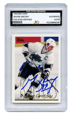 Wayne Gretzky Los Angeles Kings Signed Autographed 1995-96 Topps #85 Hockey Card Five Star Grading Certified