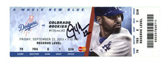 Clayton Kershaw Los Angeles Dodgers Signed Autographed Game Ticket Last Game Pitched  of Cy Young Season Global COA