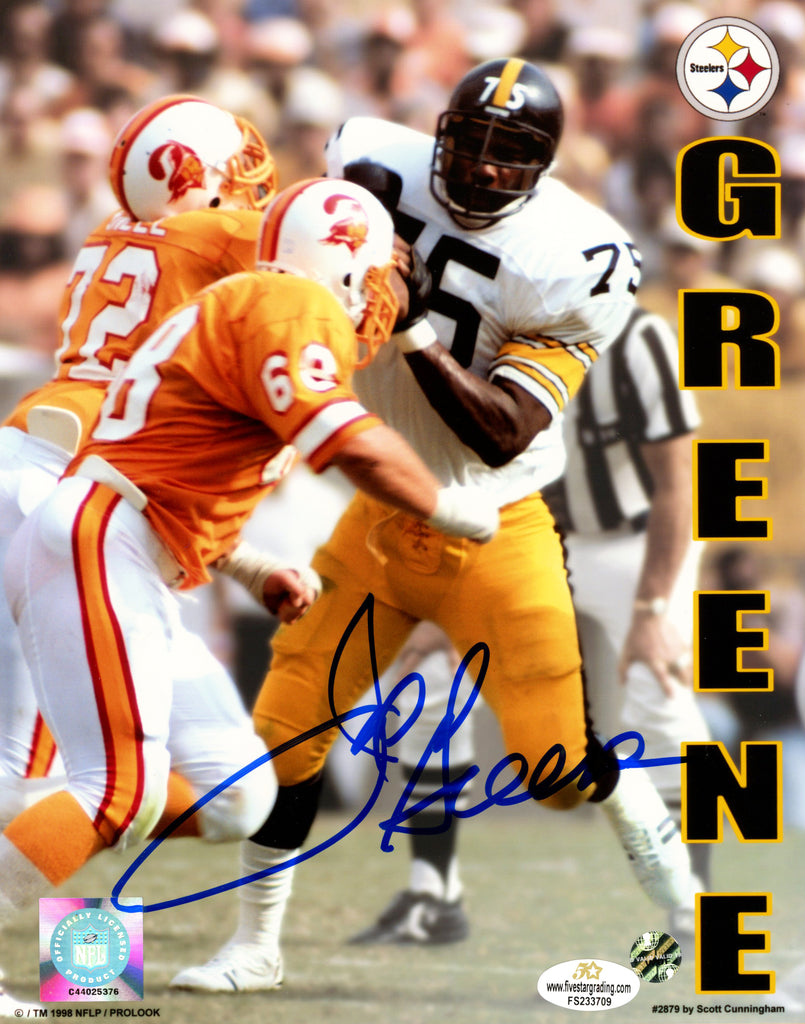 Vintage NFL Signed Pittsburgh Steelers MEAN JOE GREENE Autograph Photo