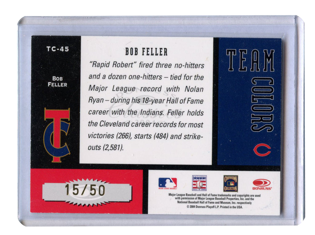 Bob Feller Cleveland Indians Autographed American League Baseball Insc