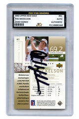 Phil Mickelson Signed Autographed 2002 Upper Deck #41 Golf Card Five Star Grading Certified