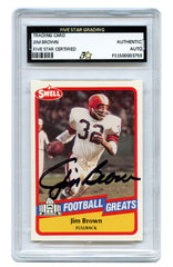 Jim Brown Cleveland Browns Signed Autographed 1989 Swell Greats #47 Football Card Five Star Grading Certified