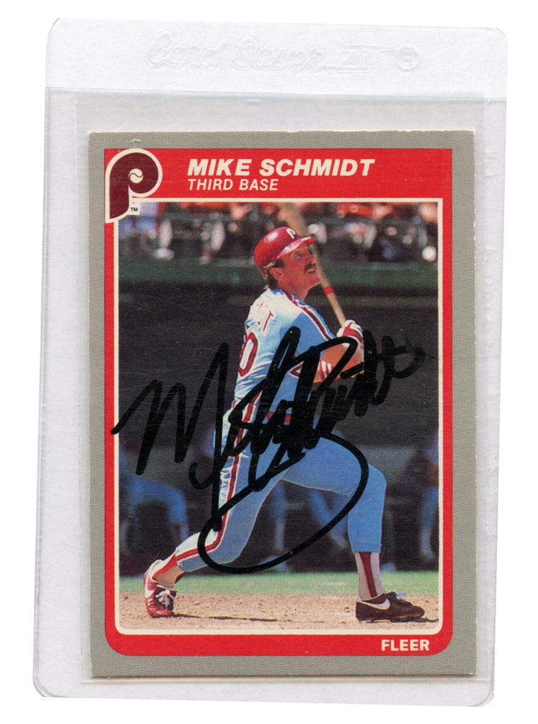 Mike Schmidt Phillies Signed Autographed 1985 Fleer #265 Baseball Card –