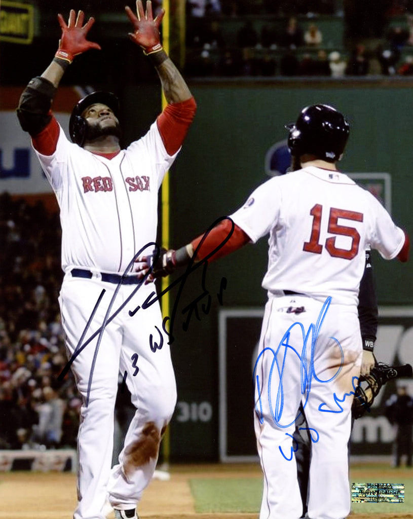 David Ortiz and Dustin Pedroia Boston Red Sox Autographed 8x10