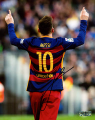 Lionel Messi Barcelona Signed Autographed 8" x 10" Photo Heritage Authentication COA