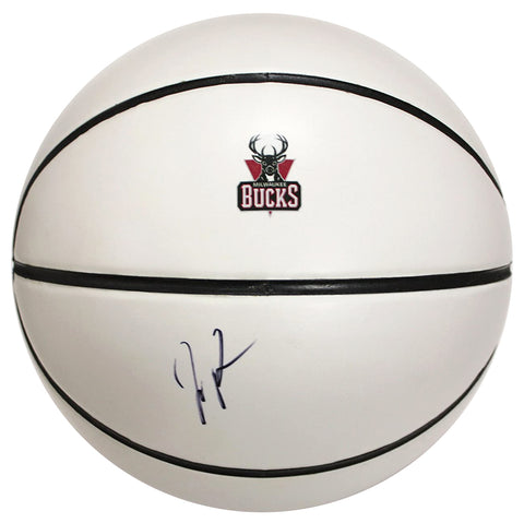 Jabari Parker Milwaukee Bucks Signed Autographed White Panel Logo Basketball SGC COA