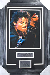 Michael Jackson King of Pop 27" x 18" Framed Display with 11" x 14" Photo and Facsimile Autograph