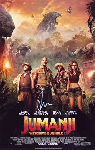 Dwayne Johnson Signed Autographed 17" x 11" Jumanji Movie Poster Photo Heritage Authentication COA