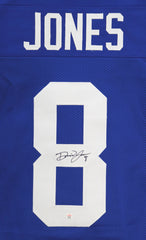 Daniel Jones New York Giants Signed Autographed Blue #8 Custom Jersey PAAS COA