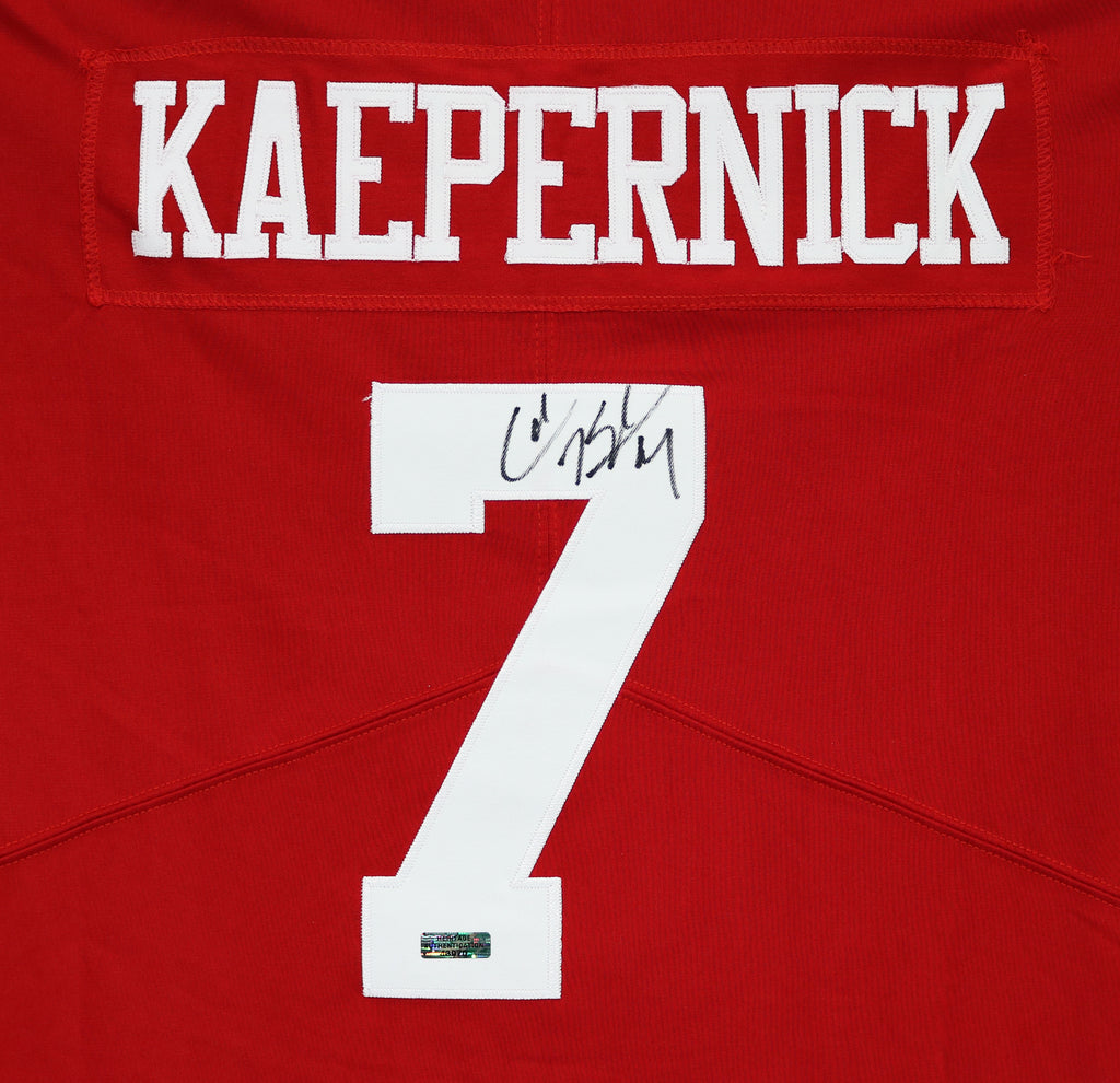 Colin Kaepernick San Francisco 49ers Signed Autographed Red Jersey – Sports- Autographs.com
