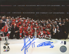 Patrick Kane and Jonathan Toews Chicago Blackhawks Dual Signed Autographed 8" x 10" Stanley Cup Photo Global COA