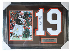 Bernie Kosar Cleveland Browns Signed Autographed 31" x 22" Framed Jersey Number Display SGC COA