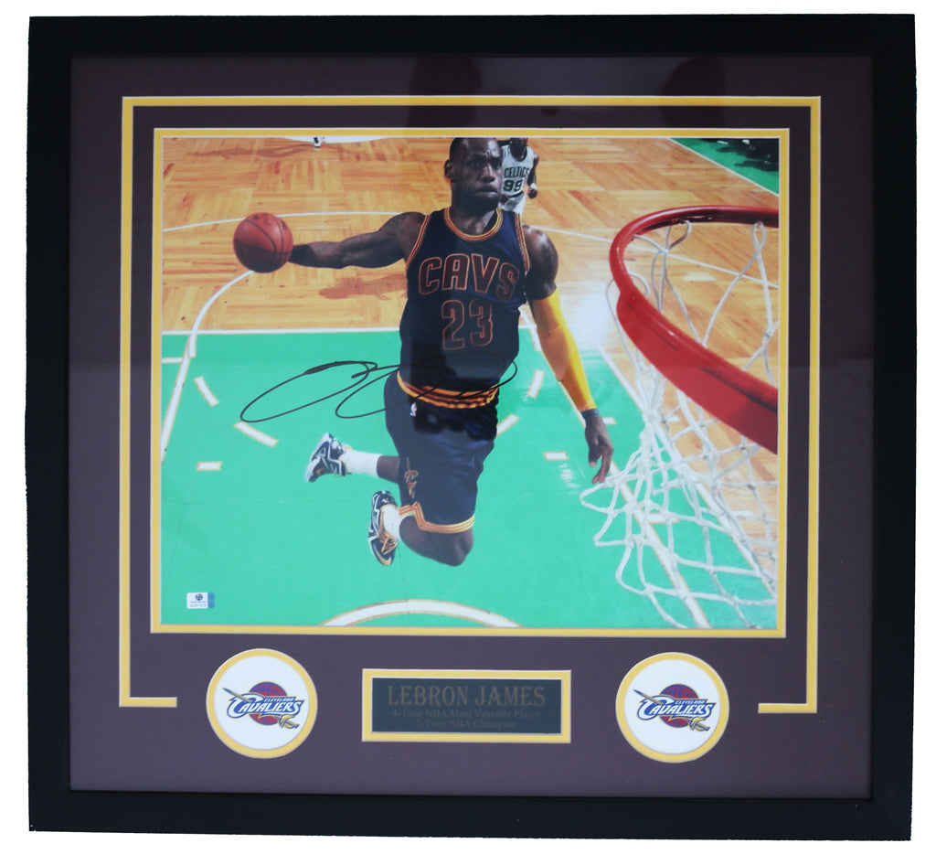 LeBron James UNSIGNED Framed Jersey Cleveland Cavaliers 4 Pic