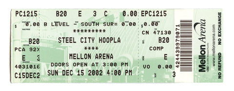 Lebron James St. Vincent-St. Mary High School Game Ticket December 15 2002