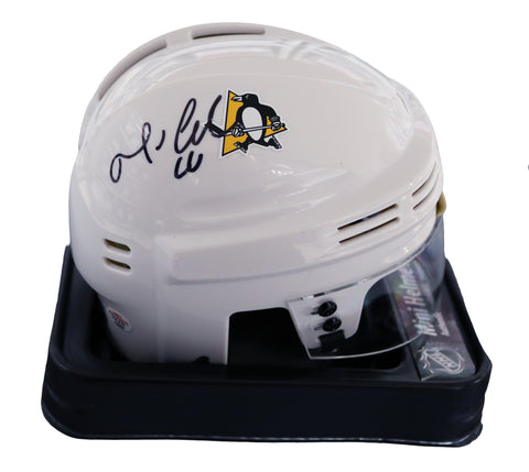 Mario Lemieux Pittsburgh Penguins Signed Autographed White Hockey Mini Helmet PAAS COA