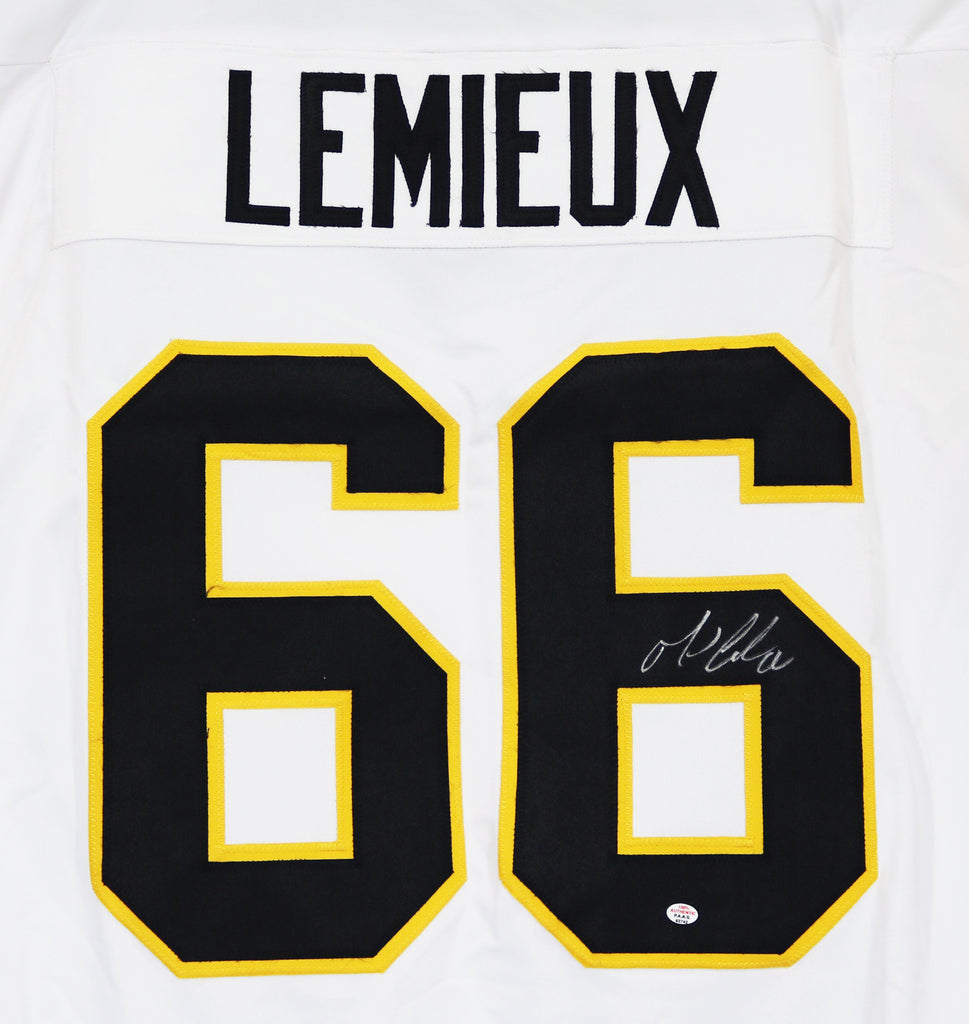 Mario Lemieux Pittsburgh Penguins Autographed Black #66 Custom Jersey –