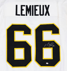 Mario Lemieux Pittsburgh Penguins Signed Autographed White #66 Custom Jersey PAAS COA