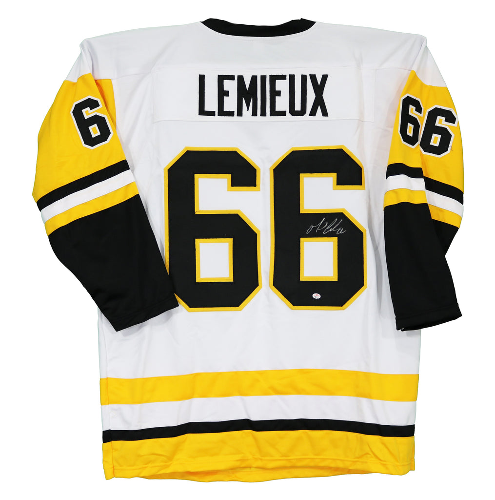 Mario Lemiuex Autographed Pittsburgh Penguins White Jersey at