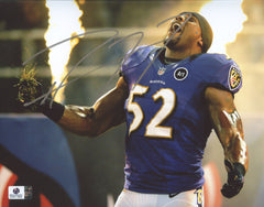 Ray Lewis Baltimore Ravens Signed Autographed 8" x 10" Photo Global COA