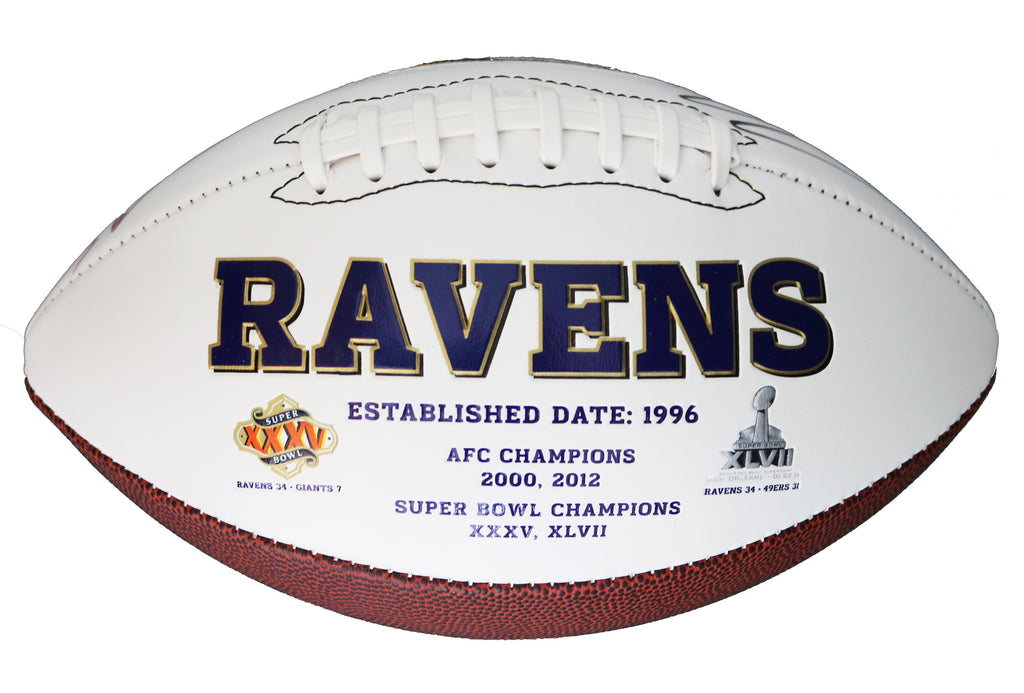 Ray Lewis and Joe Flacco Baltimore Ravens Autographed Logo