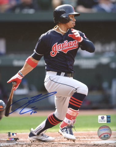Francisco Lindor Cleveland Indians Signed Autographed 8" x 10" Batting Photo Global COA