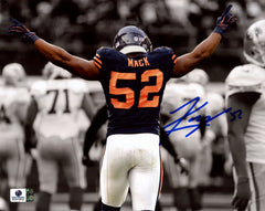 Khalil Mack Chicago Bears Signed Autographed 8" x 10" Celebration Spotlight Photo Global COA - DINGED CORNER