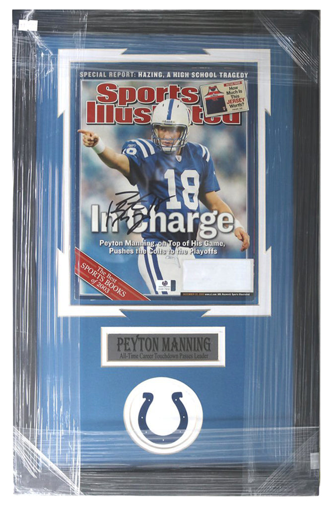 Peyton Manning Indianapolis Colts Autographed 22x14 Framed Photo COA –